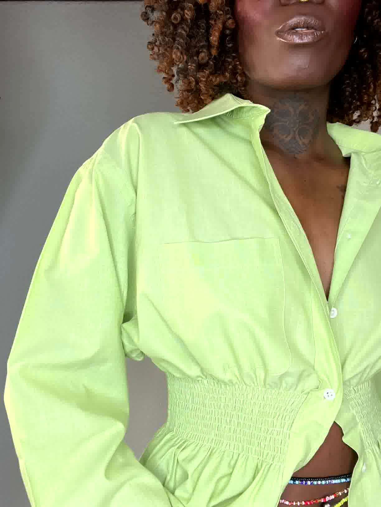 Chemise Céleste Vert Pomme – Mon Coup de Cœur Absolu