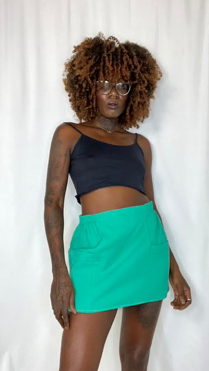 Mini jupe upyclée verte